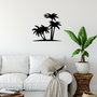 Wallity Palm And The Sun - 442 Escultura de pared de metal Negro
